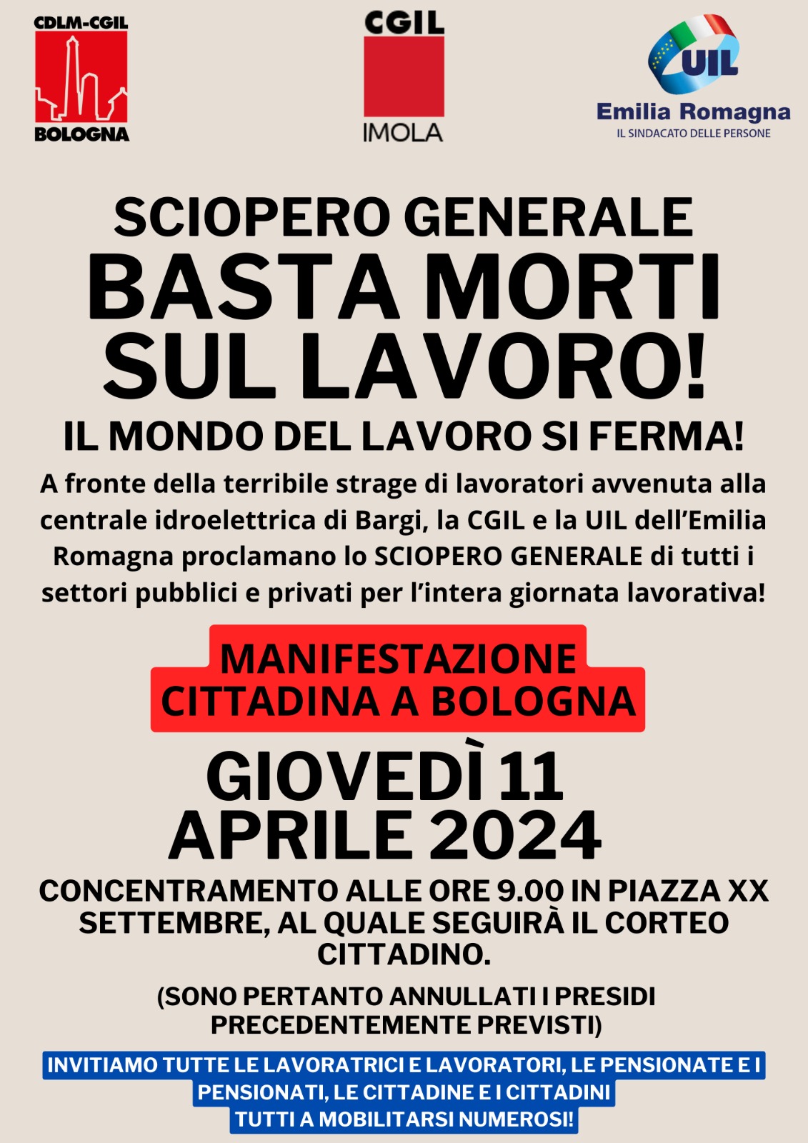 Sciopero generale 11 aprile