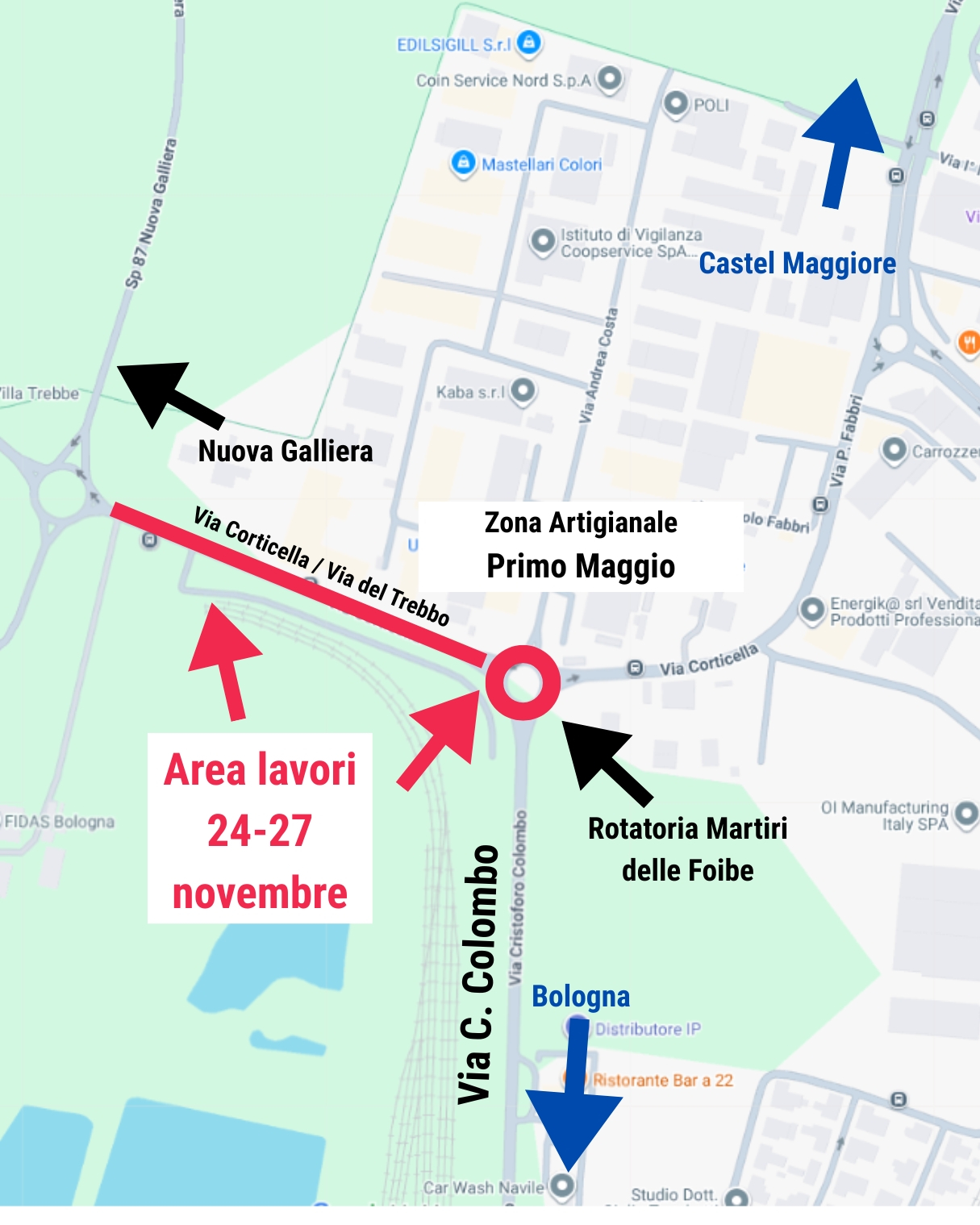 mappa area lavori